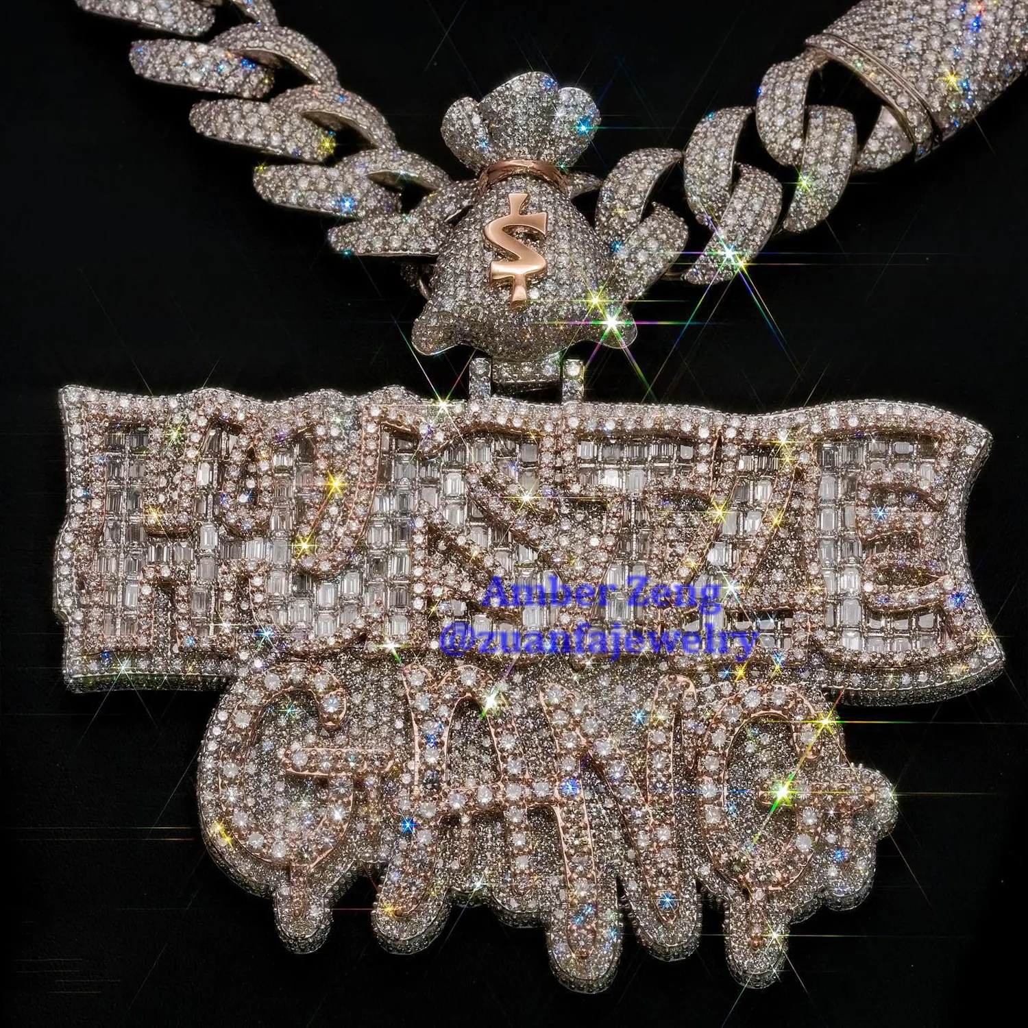 Custom Personalized Letter Pendant Pass Diamond Tester VVS Moissanite Hip hop pendant 18K Gold plated Men Pendant Necklace