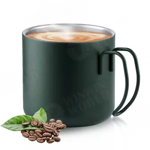 Double-Wall 18/8 Stainless-Steel Customize Coffee Mug Tumbler with Comfortable Handle.Insulated Coffee Tea Mugs Cup Customizable