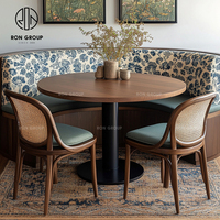 Chinesische Premium Maßgefertigte Runde Holz-Polstermöbel Gebogene 5-Sterne-Hotel-Standard Restaurant-Möbel Tisch Stuhl Sofa Sitzgruppe