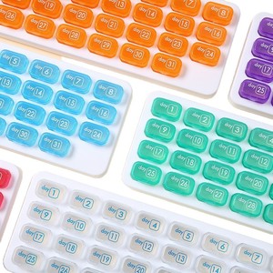 Pastillero Portátil de 31 Días, Organizador Mensual de Medicamentos con 31 Compartimentos, de Plástico, a Prueba de Polvo, con Tapa, Color Sólido - Product Image 4
