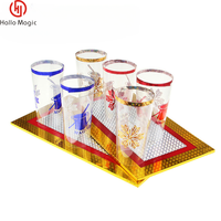 Six tasses à partir de deux assiettes tours de magie tasses apparaissant scène Magie accessoires conseil Illusions Gimmick accessoire jouets drôles