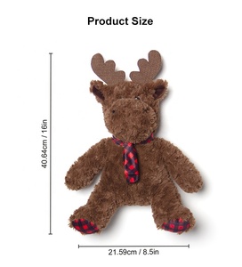 Nhồi Tummy Tùy Chỉnh Con Chó Con Chó Đồ Chơi Chất Lượng Cao Nhìn Thực Sinh Thái Thân Thiện Với Con Chó Đồ Chơi Sang Trọng Xmas Sang Trọng <span class=keywords><strong>Moose</strong></span> Sọc Khăn Đồ Chơi Sang Trọng - Product Image 5