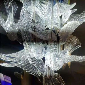 10 uçan kuş kafaları ile LED avize ışık lamba düğün için şeffaf akrilik tavan dekorasyonu - Product Image 1
