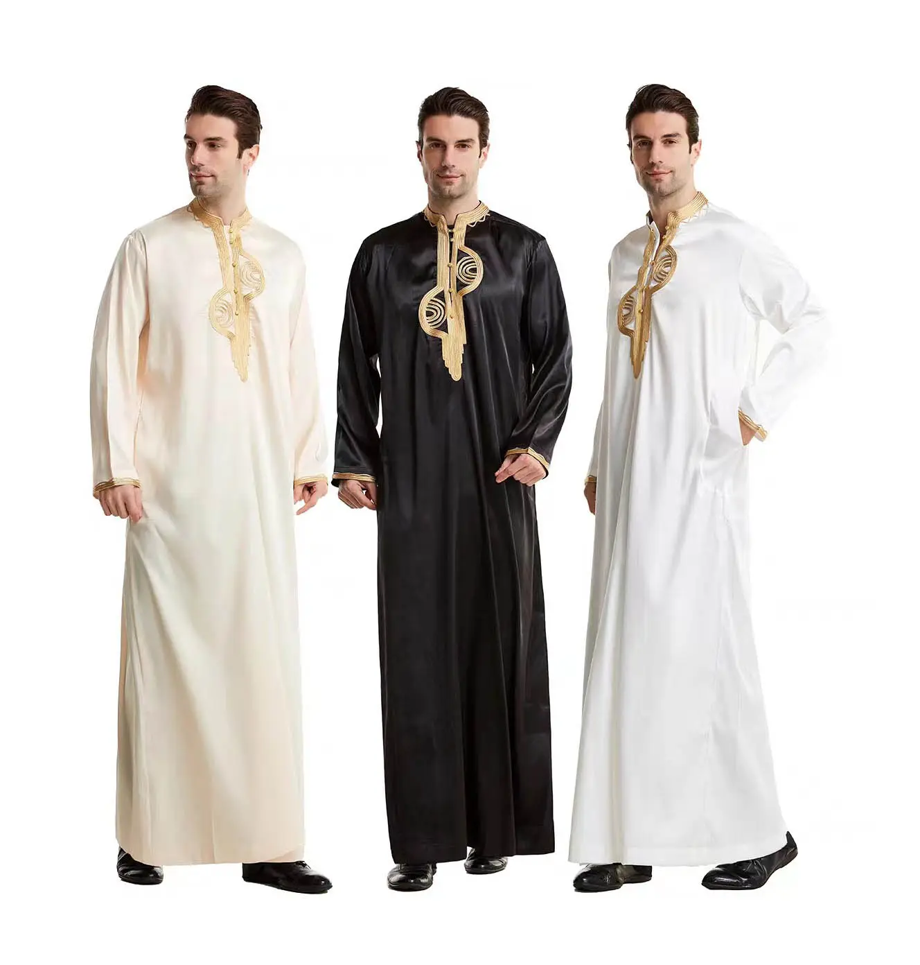 Herren Arabische Robe Thobe Jubah Baumwolle Naher Osten Islamische Kleidung Abaya Arabisch Dubai Abaya Kaftan Style Ballkleid