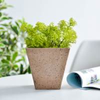 Pot de fleurs carré artisanal, petit, pas cher, moderne, en gros, Greenship, incassable