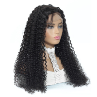 Perruque en cheveux humains pré-épilée, Remy brésilien, Lace Front 13x4, bouclée crépue, avec baby hair, pour femmes