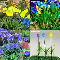 Flores de Tulipán Artificiales con LED para Exteriores Momovalley, para Insertar en el Suelo, para Jardín, Camino, Patio, Boda, Evento, Decoración de Paisajes