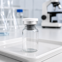 Flacon rond en verre borosilicate neutre stérile ISO8362-1 24x45mm RTU-10R de 10 ml pour perfusion, avec bouchon en liège et impression sérigraphique par injection