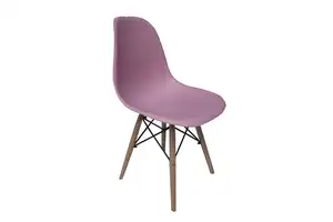 Chaise Eam avec cadre en métal, pieds en bois, tulipe, siège en plastique, chaise de cuisine et de salle à manger, prix de gros, Offre Spéciale