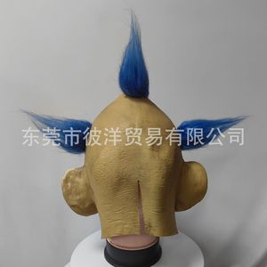 Máscara de Payaso con Nariz Roja y Pelo Azul, Material de Emulsión, Accesorio para Disfraz de Halloween, Cubrecara Divertido, Cosplay, Gorro - Product Image 5