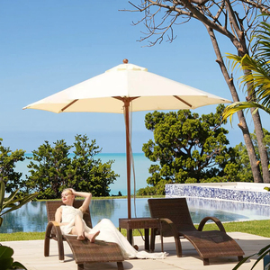 <span class=keywords><strong>Lit</strong></span> en bois avec baldaquin <span class=keywords><strong>parapluie</strong></span> 10 places, mobilier d'extérieur pour piscine, plage, jardin, hôtel, chaise longue <span class=keywords><strong>de</strong></span> piscine, transat d'extérieur - Product Image 4