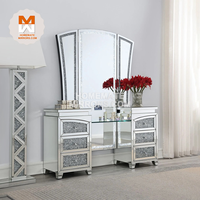 Coiffeuse à miroir moderne avec miroir led et tiroirs Vente à chaud