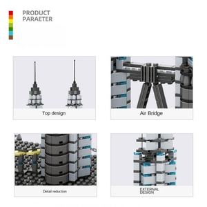OEM ABS <b>Plastic</b> Building <b>Blocks</b> Petronas Twin Towers Model 1:1 Scale 5-Piece Creative Toy Gift for Architecture Enthusiasts - Product Image 4