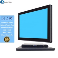 Monitor Layar Sentuh Open Frame Baru 15.6" 16:9 Serial/USB/DVI Resolusi 1080p Tahan Air IP65 Untuk Penggunaan Bisnis Garansi 1 Tahun