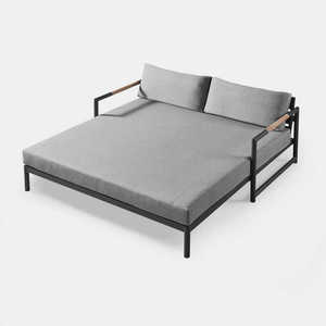 Kursi Santai Aluminium Tepi Kolam Renang, Furnitur Patio Hotel, Kursi Pantai Luar Ruangan Modern, Tahan Segala Cuaca, Tahan Air, Nyaman, Model Double - Product Image 5