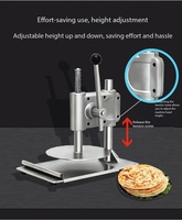 Presse à pâte à pizza manuelle Bakery Ready YF-APD24-B avec plaque en acier inoxydable de 235 mm pour la production de pizzas et de pains plats en café et restaurant