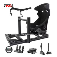 Cockpit de simulation de course en aluminium 4080 réglable, durable, étanche, modulaire, base DIY compatible avec les principaux simulateurs de volant et de pédales