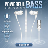 Écouteurs intra-auriculaires de gaming en TPE/silicone à basses profondes pour Honor, compatibles avec les téléphones mobiles Type-C, sportifs, filaires 3,5 mm