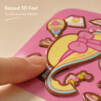 Livre d'autocollants en silicone personnalisable avec images, réutilisable, multi-thèmes, autocollants DIY, jouets éducatifs, livre créatif pour enfants