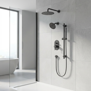 Ensemble <span class=keywords><strong>de</strong></span> robinetterie <span class=keywords><strong>de</strong></span> <span class=keywords><strong>douche</strong></span> noir mat certifié cUPC NSF, système <span class=keywords><strong>de</strong></span> <span class=keywords><strong>douche</strong></span> pluie 3 voies avec pommeau <span class=keywords><strong>de</strong></span> <span class=keywords><strong>douche</strong></span> pluie <span class=keywords><strong>de</strong></span> 10 pouces, douchette à main et <span class=keywords><strong>barre</strong></span> coulissante - Product Image 6