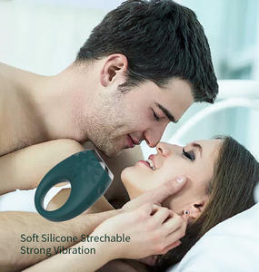 Dekorasi pabrik langsung dewasa mainan seks grosir vibrator silikon bergetar cincin Kokang untuk pria ukuran penuh cincin penis - Product Image 4