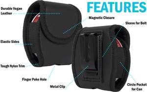 Porte-sachets universel pour tabac à mâcher, étui en <span class=keywords><strong>cuir</strong></span> <span class=keywords><strong>vegan</strong></span> noir NCP pour ZYN, Copenhagen, Skoal, Kodiak, etc. - Product Image 6