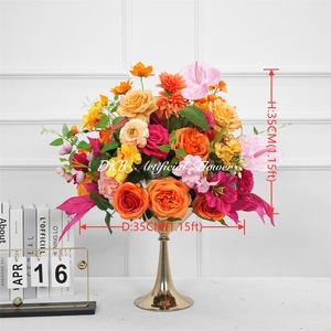 DKB Wholesale Real Touch Silk <b>Peony</b> Roses <b>Artificial</b> Ivory Bulk Flower Balls for Wedding Decoration Party Supplies - Product Image 2