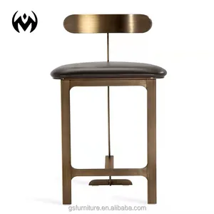 Luxury Industrial Furniture Chair Metal Bar Stool Modern Commercial Furniture 1 Set Wood Kitchen Stool Hand Made Stainless Steel