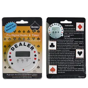 Aksesori Chip Poker Plastik Jack Hitam & Timer Timer Turnamen Poker Kasino