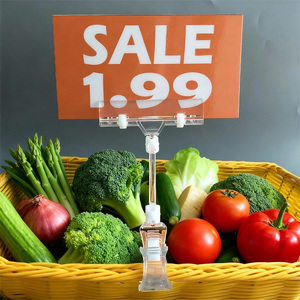 Porta Cartelli in Acrilico Trasparente per Espositori POP con Braccio Girevole e Supporto per Cartellini su Entrambi i Lati - Product Image 2