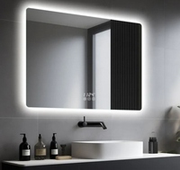 Miroir LED tactile à bords irréguliers, lumière multicolore réglable, design Art Déco mural pour la décoration de mariage et de la maison