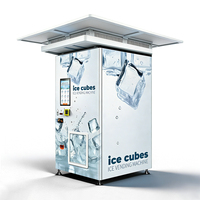 Système de fabrication, emballage et vente automatique de glace 24h/24 et 7j/7, kiosque à glace en sachets sans personnel, distributeur de glace extérieur avec auvent