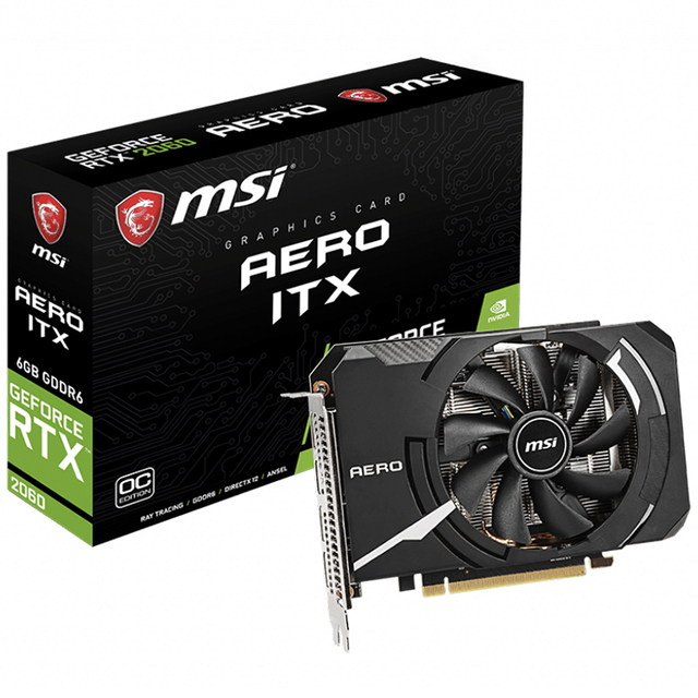 Used MSI GeForce RTX2060 AERO ITX 6G OC Gaming Graphic Cards With GDDR6 192bit Memory Support Overclock 20 Series GPU 2070 2080