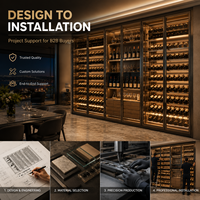 Armoire à vin moderne de luxe avec porte en verre pour cave à vin privée, présentoir à liqueurs commercial personnalisé avec éclairage LED