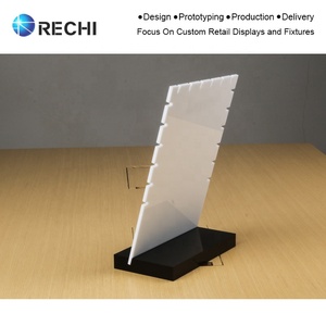 Rechi Tùy Chỉnh Trắng Acrylic Đồ Trang Sức Sang Trọng Bông Tai Bán Lẻ Giữ Dấu Hiệu Demo Hiển Thị Cho <span class=keywords><strong>Perspex</strong></span> Vòng Cổ Bán Lẻ Hiển Thị Đứng Giá - Product Image 4