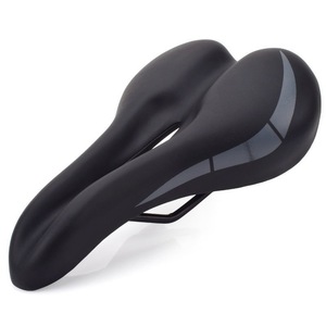 Selle de vélo de montagne confortable noire perforée pour adultes unisexes toutes saisons style simple - Product Image 2