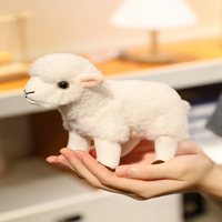 Porte-clés personnalisé en peluche douce de chèvre, agneau ou mouton noir et blanc, idéal pour la vente en gros