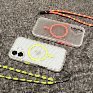 <strong>TE</strong> TPU Magnetic Mobile Phone Case Lanyard Frosted Corrugated Pattern for 17PROMAX New Fashion Ins Style - Product Image 4
