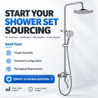Système de douche mural 3 voies en alliage de zinc chromé poli avec douchette et pommeau de douche en acier inoxydable 201 – Ensemble de douche pour salle de bain
