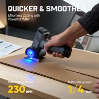 Cisaille électrique sans fil pour carton, coupe-boîtes rotatif rechargeable avec lumière LED, pour cuir, tissu, tapis