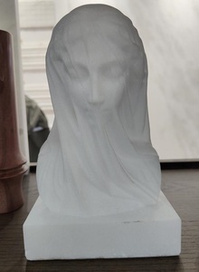 <span class=keywords><strong>Statue</strong></span> de buste de femme voilée en <span class=keywords><strong>marbre</strong></span> sculpté à la main, élégante et blanche, en pierre naturelle - Product Image 3