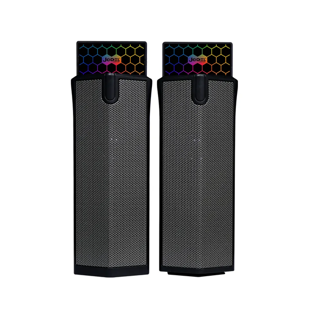 RGB Dual HiFi Stereo Gradient Lighting Mini USB Powered Soundbar for PC Laptop Desktop Monitors & Phone HiFi Speakers