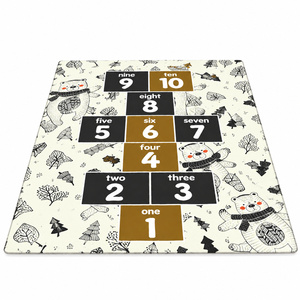 Tapis <span class=keywords><strong>de</strong></span> jeu interactif en polaire corail, motif dessin animé Hopscotch, lavable, rectangulaire, pour chambre, salon, bureau - Product Image 1