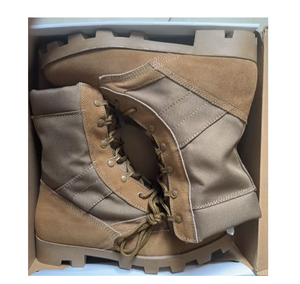 Bottes de chasse en cuir de vachette Panama Coyote Brown personnalisées HPB910, chaussures noires lisses avec fermeture éclair latérale et trous de ventilation - Product Image 3