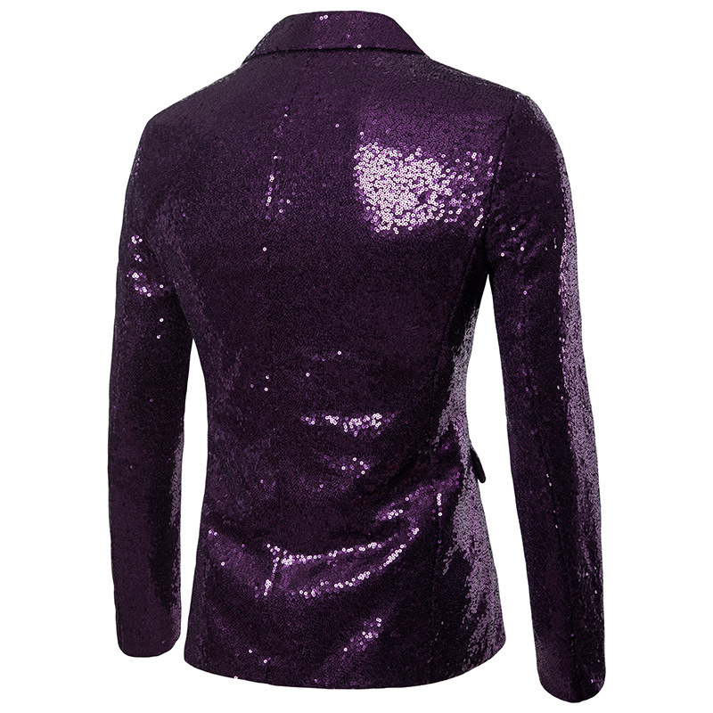 Blau Pailletten Jacke Herren – Glitzer Blazer Für Party, Weihnachten & Silvester, In Größe 4XL