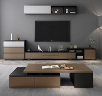 Table basse multifonctionnelle de style moderne, vente en gros directe d'usine, ensemble de meuble TV et table basse en bois massif