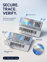 Autocollant de sécurité holographique personnalisé avec logo de marque, code QR, étiquette anti-contrefaçon avec code alphanumérique unique pour la protection de la marque