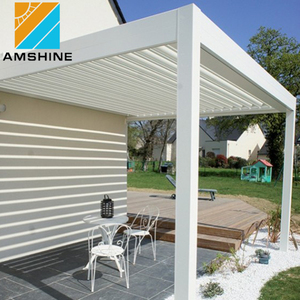 Pérgola <span class=keywords><strong>de</strong></span> Aluminio para Jardín <span class=keywords><strong>de</strong></span> 20X12 PIES, 24X14 PIES, 30X15 PIES <span class=keywords><strong>con</strong></span> Techo Bioclimático <span class=keywords><strong>de</strong></span> Láminas Ajustables y <span class=keywords><strong>Cortinas</strong></span> o Láminas Laterales Opcionales - Product Image 5
