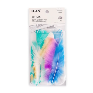 Piume di ilan da 14 cm, 6 pezzi, colori chiari misti - Product Image 2