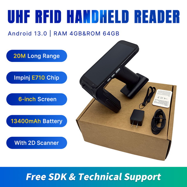 C5 RFID UHF Handheld Reader PDA 13400mAh Battery Zebra 2D Android 13 Handheld Data Terminal for Inventory Management